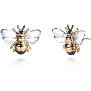 18K Gold Plated Enamel Bumble Bee Earrings for Women – Shimmering & Chic